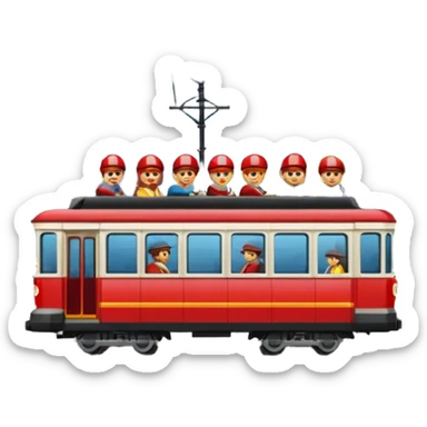 tram with city sticker