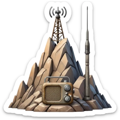 radio over a mountain sticker