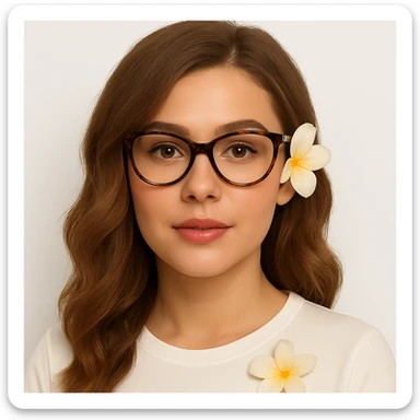 Add a solid white background behind the woman, keep all other details the same. Maintain the original style and appearance of the image. sticker