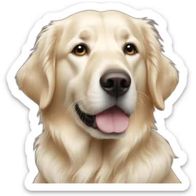 one white retriever and one golden retriever sticker