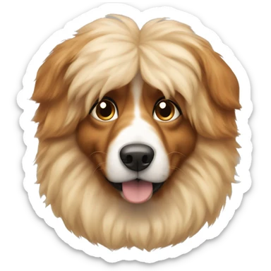 fluffy red/blonde-haired long fur kokoni greek dog  sticker