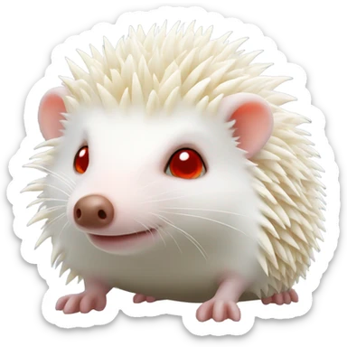Tender red-eyed albino hedgehog  sticker