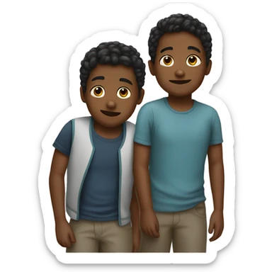 Two little boys  sticker