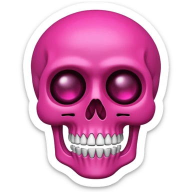 small 2D fuchsia-colored full skeleton emoticon symbol style sticker