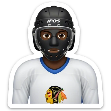 dark skinned black man wearing a hockey mask sticker