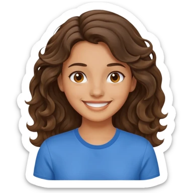 Brunette girl wavy nothing full body  sticker