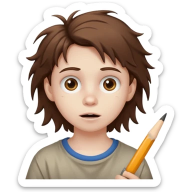 Weird kid doing something weird sticker