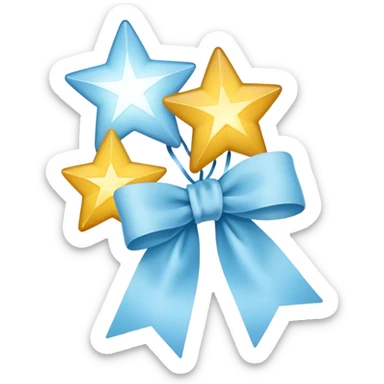 3 stars like this ✨ but white with tiny light blue bow sticker