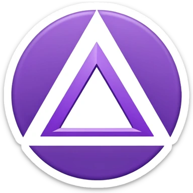 A solid purple circle with a white triangle facing to the right in the middle rotate right 90 degrees sticker