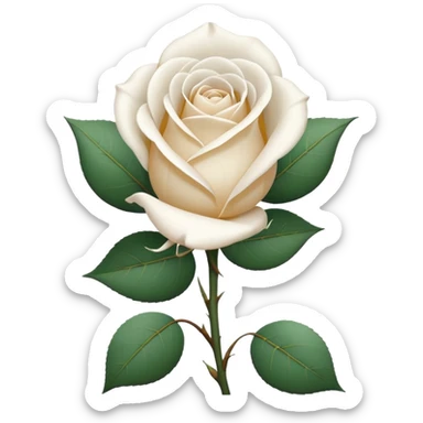 white rose, without green leaves, just flower sticker