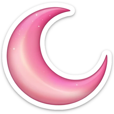 Pink crescent moon sticker