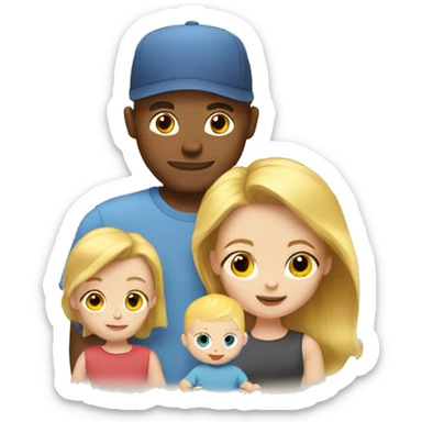 blonde father; red hair mother; blonde hair baby  sticker