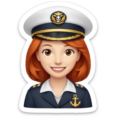 cruise emoji with a red headed woman sticker
