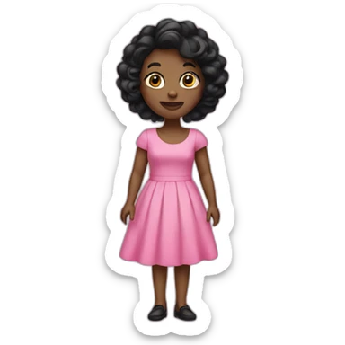 A balck wearing a pink dress sticker