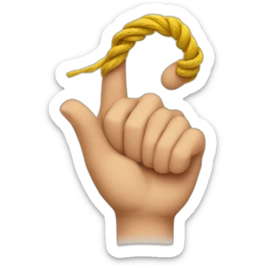 finger with a string tied around it in a bow sticker