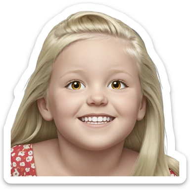 smiling girl with blonde hair sticker