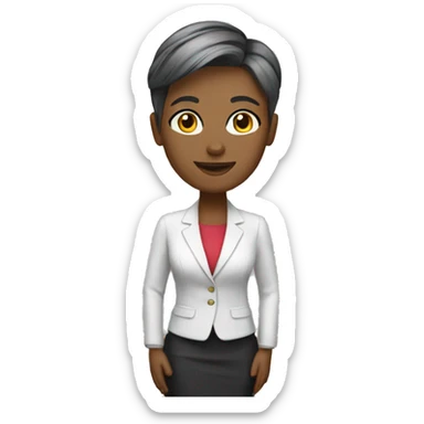 White business teacher with short hair color  sticker