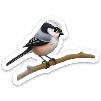 Long tailed tit bird sticker