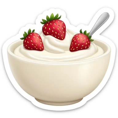 yoghurt bowl with strawberries  sticker