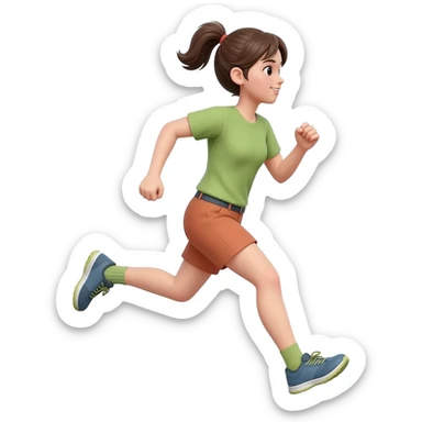 Girl running sticker