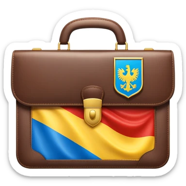 Work opportunities symbol with briefcase and German and Ukrainian flags sticker