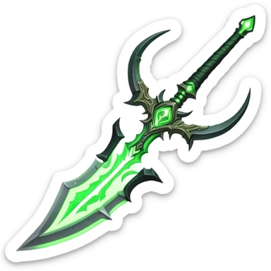 World of Warcraft warglaives weapon, curved blades like Illidan's weapons sticker