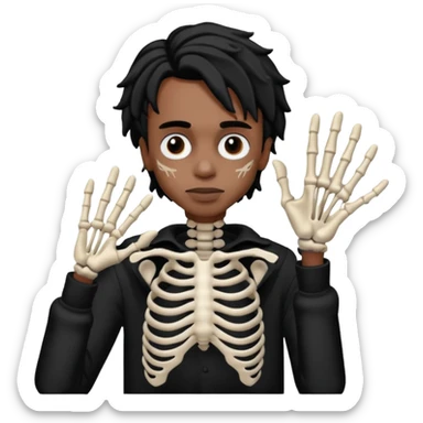 Make a Playboi Carti yvl skeleton hand emoji sticker