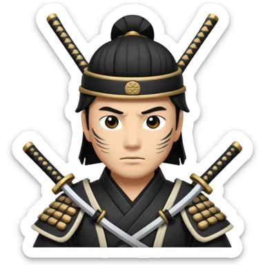 I want a black and white samurai. It is for an icon. sticker