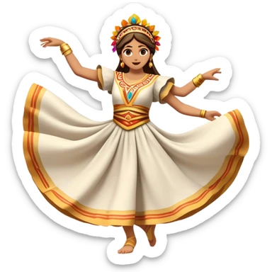 Cinematic Realistic Sirtaki Dance Emoji, depicted as a vibrant traditional Greek dance scene with flowing movements and expressive costumes, rendered with dynamic textures and warm festive lighting that captures its cultural exuberance. sticker