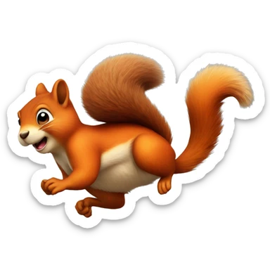 jumping orange burnt squirrel sticker