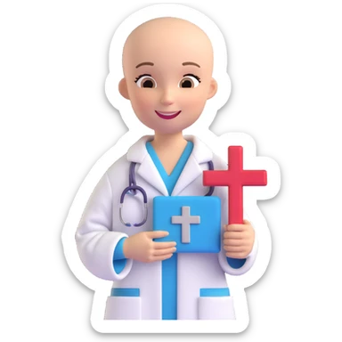 Discord role icon for 'pacientas' patient of a psychiatric clinic, calming blue #6fe8f3 color, 3D style, clean and simple, medical hospital theme, suitable for small display sticker