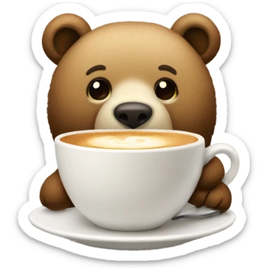 Un oso café con un moño beige  sticker