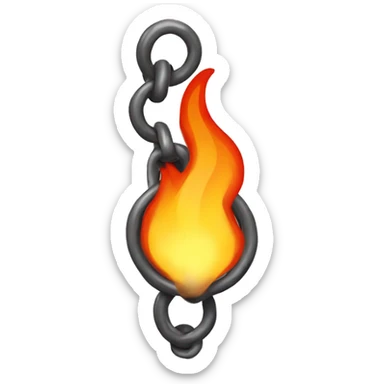 a chain that holds the flame of a fire on a leash sticker
