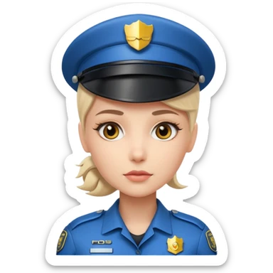 half robot futuristic female cop sticker