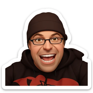 boy with hat and glasses sticker