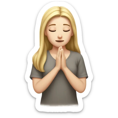 White girl praying sticker