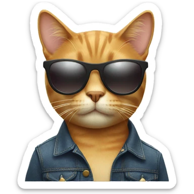 Cat with sunglasses sticker