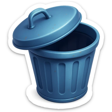 Draw a Pixar-style trash can. The view should be at an angle, as in the reference. Do not use the face, eye, and mouth. sticker
