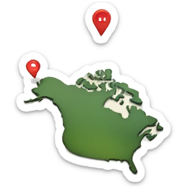 North America on the map sticker