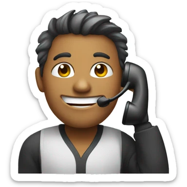 wink talking on the phone sticker