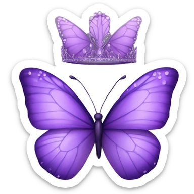 Purple butterfly tiara sticker