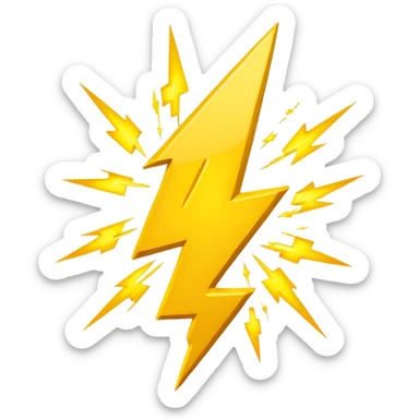 Lightning bolt combined with exclamation mark sticker