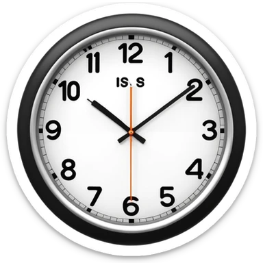 wall clock showing 10 am sticker