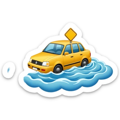 flood with wrong sign to clouds sticker