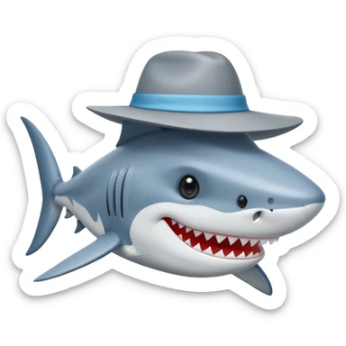 Requin avec un chapeau  sticker
