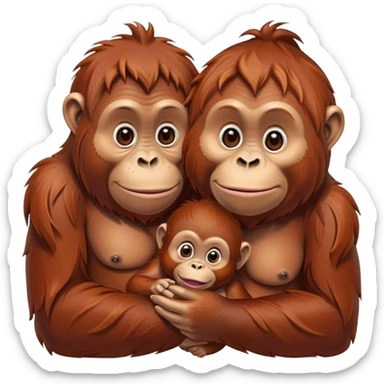 orangutan mother with baby sticker
