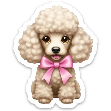 poodle with a pink bow sticker