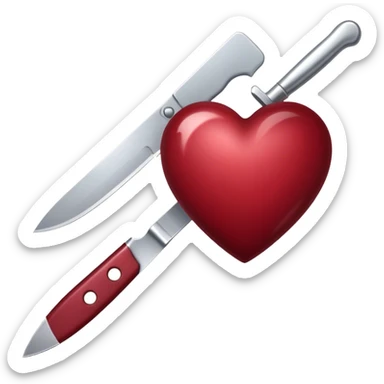dark red heart with knife sticker