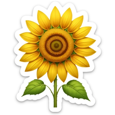 A tall summer sunflower glowing in warm golden light. sticker
