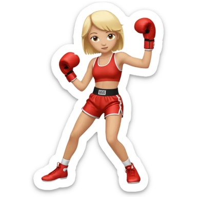 Blond girl, boxing, dance sticker